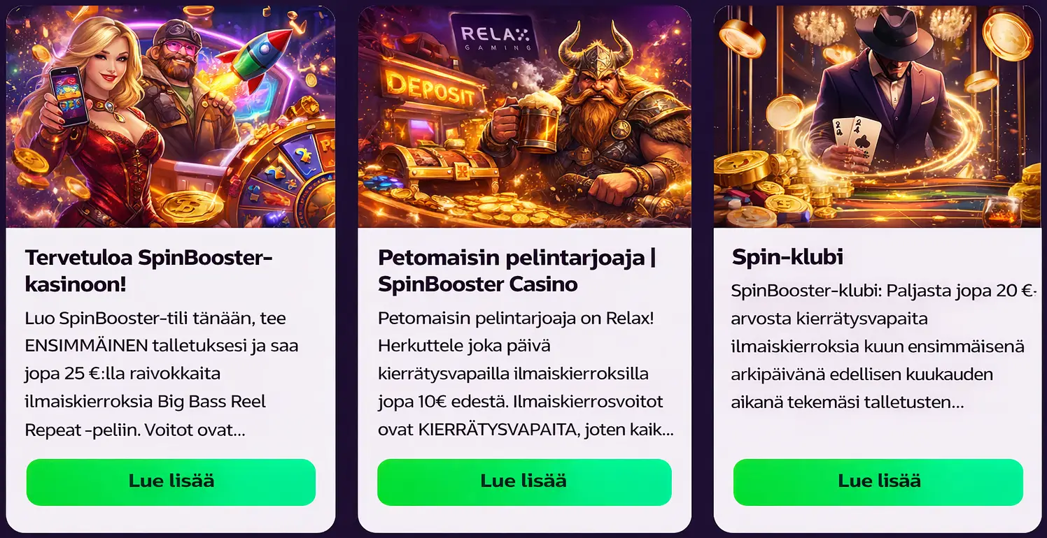spinbooster casino bonuses